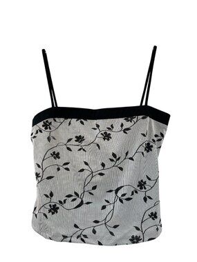 PS Per Seption Y2K Spaghetti Strap Top Juniors M Black Silver Used